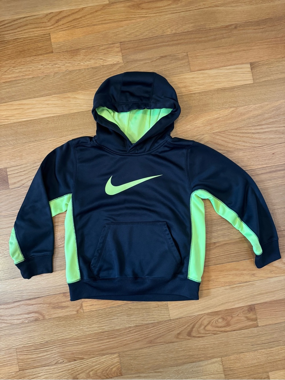 Nike Black Hoodie with Neon Green Panels